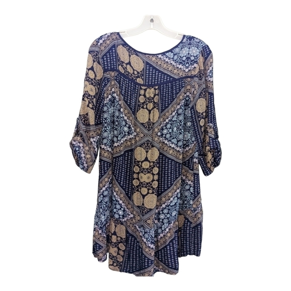 Roxy Lucky Blue bohemian mini dress, size Large, GUC - Picture 5 of 8